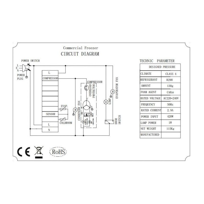 Congélateur 600 L Statique avec Ventilateur Acier Inoxydable Éclairage LED Porte Réversible - Combisteel
