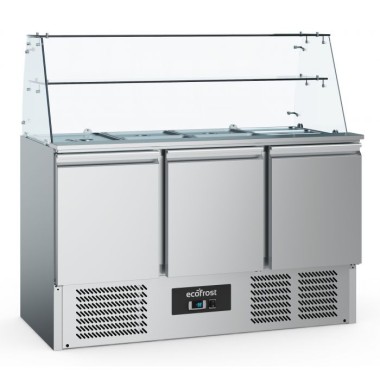 Saladette réfrigérée support vitré 3 portes - Combisteel