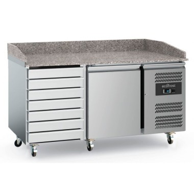 Table de préparation Pizza 1 portes et 7 tiroirs - Combisteel