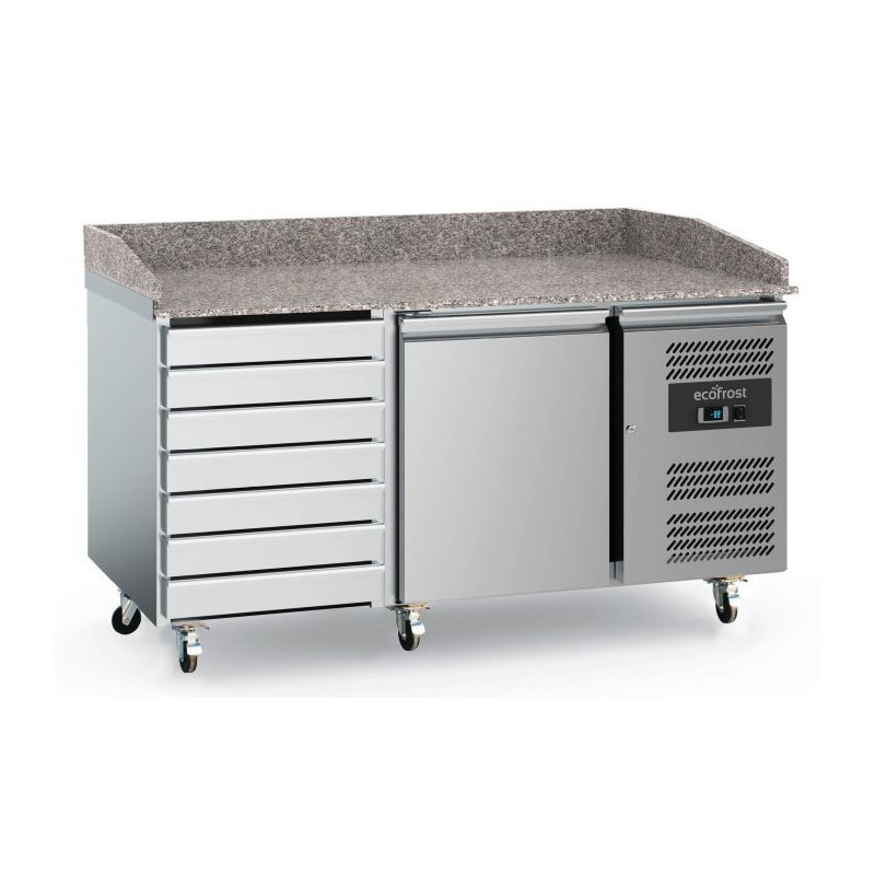 Table de préparation Pizza 1 portes et 7 tiroirs - Combisteel