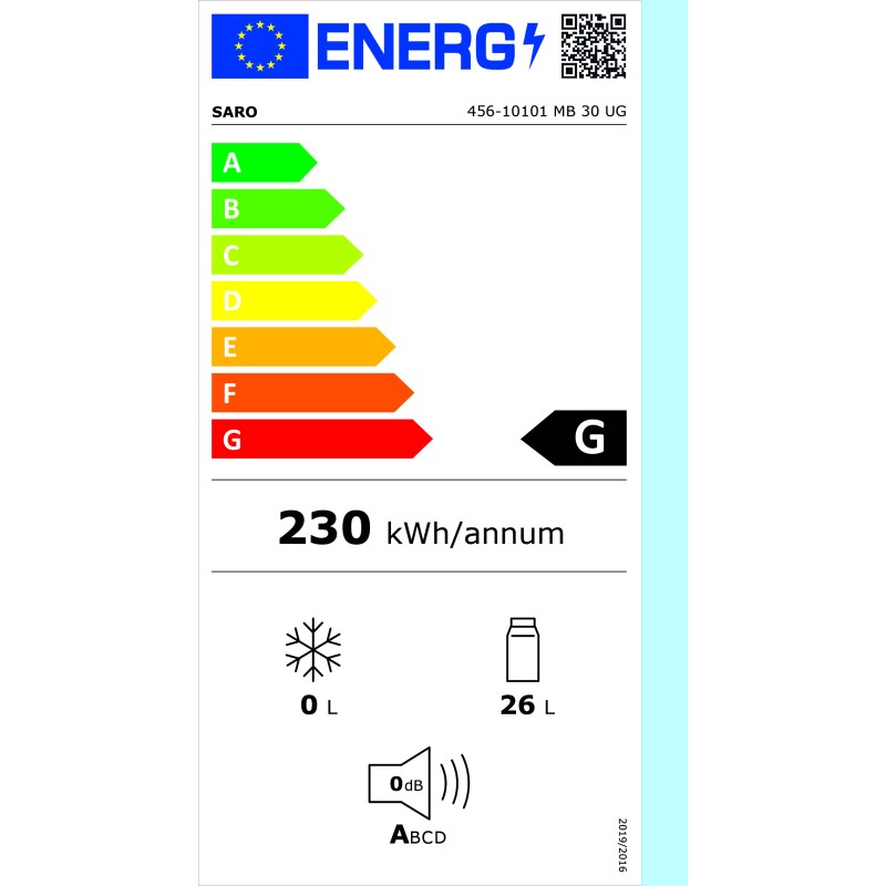Minibar 28 Litres avec Porte Vitrée Éclairage LED Réglage Numérique - Saro