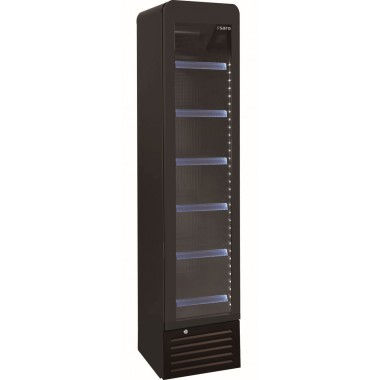 Réfrigérateur à boissons étroit noir 130L - Plage +2°C à +8°C - 6 grilles réglables - Éclairage LED - Saro