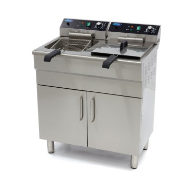 Friteuse 2 x 16L avec robinet de vidange et support - 230V - Maxima