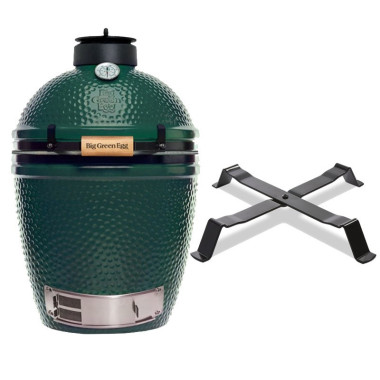 Big Green Egg Medium avec Berceau de Table - Compact, Performant et Polyvalent pour Cuisine en Extérieur