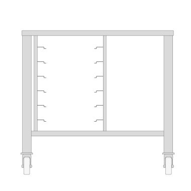 Table à roulettes pour cuiseur à vapeur 7X 1/1 GN - Maxima