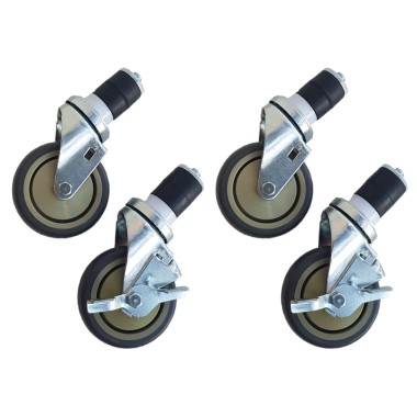 WT SQ Wheels set of 4 - 2 with brakes - 4 Inch / 10.2 cm - Maxima