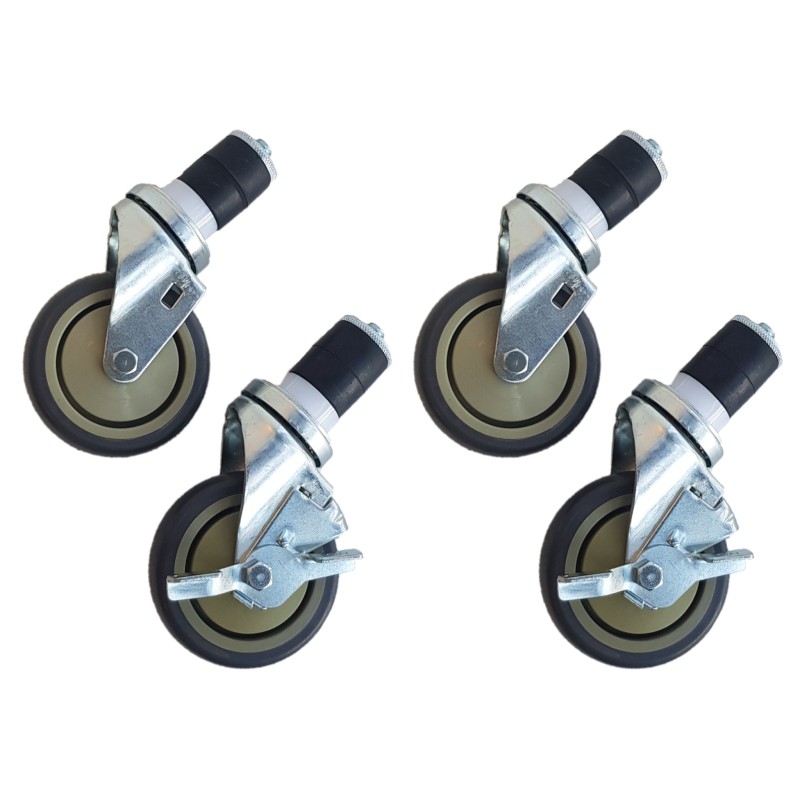 WT SQ Wheels set of 4 - 2 with brakes - 4 Inch / 10.2 cm - Maxima