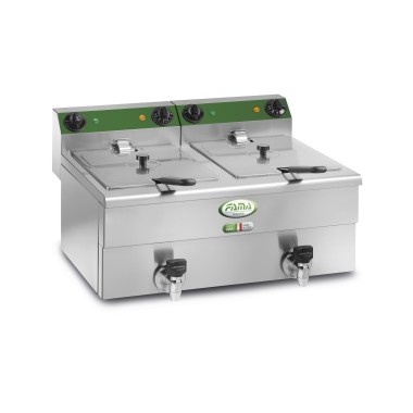 Friteuse 2x10 litres avec robinet - Fama