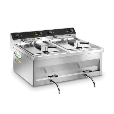 Friteuse 2x12 litres avec robinet - Fama