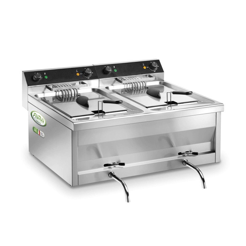 Friteuse 2x12 litres avec robinet - Fama