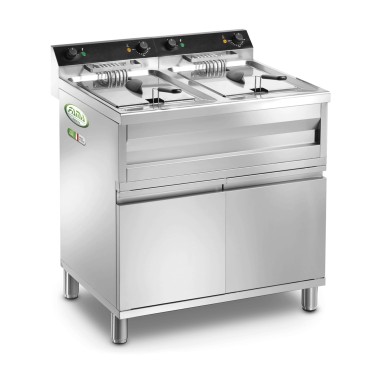Friteuse 2x12 litres sur meuble - Fama