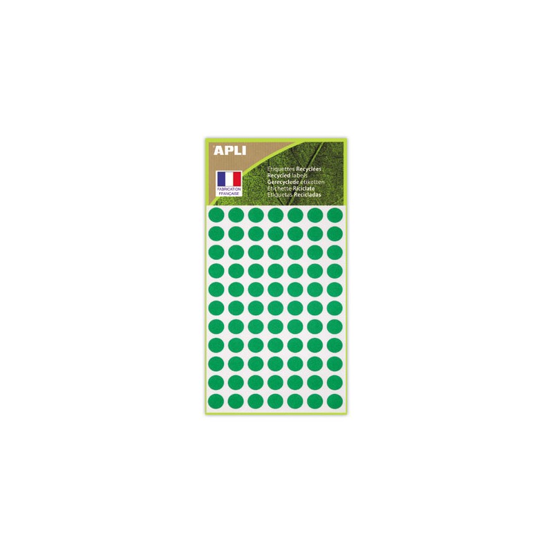 462 pastilles de signalisation rondes,Ø 8 mm, vert, 100% recyclé  - Fiducial