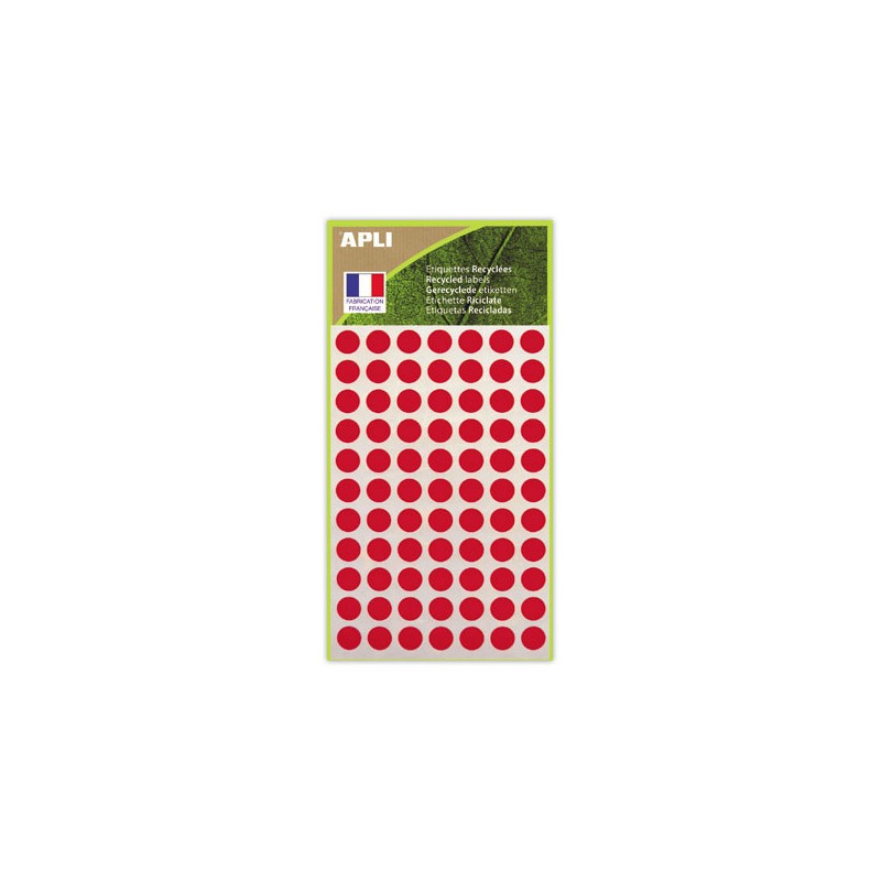 462 pastilles de signalisation rondes,Ø 8 mm, rouge, 100% recyclé  - Fiducial