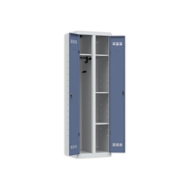 Vestiaire multiservices H.198 x L.60cm, penderie et rangement bleu  - Fiducial