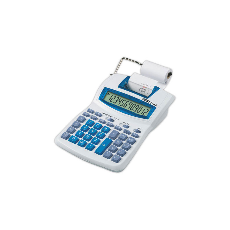 Calculatrice imprimante 1214X, Ibico blanc/bleu  - Fiducial