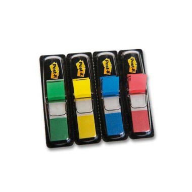 Marque-pages Post It 12x44 mm - 4 couleurs classiques  - Fiducial