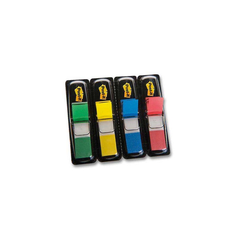 Marque-pages Post It 12x44 mm - 4 couleurs classiques  - Fiducial