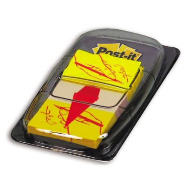 50 marque-pages Signez ici 2,5x4,4 cm - jaune  - Fiducial