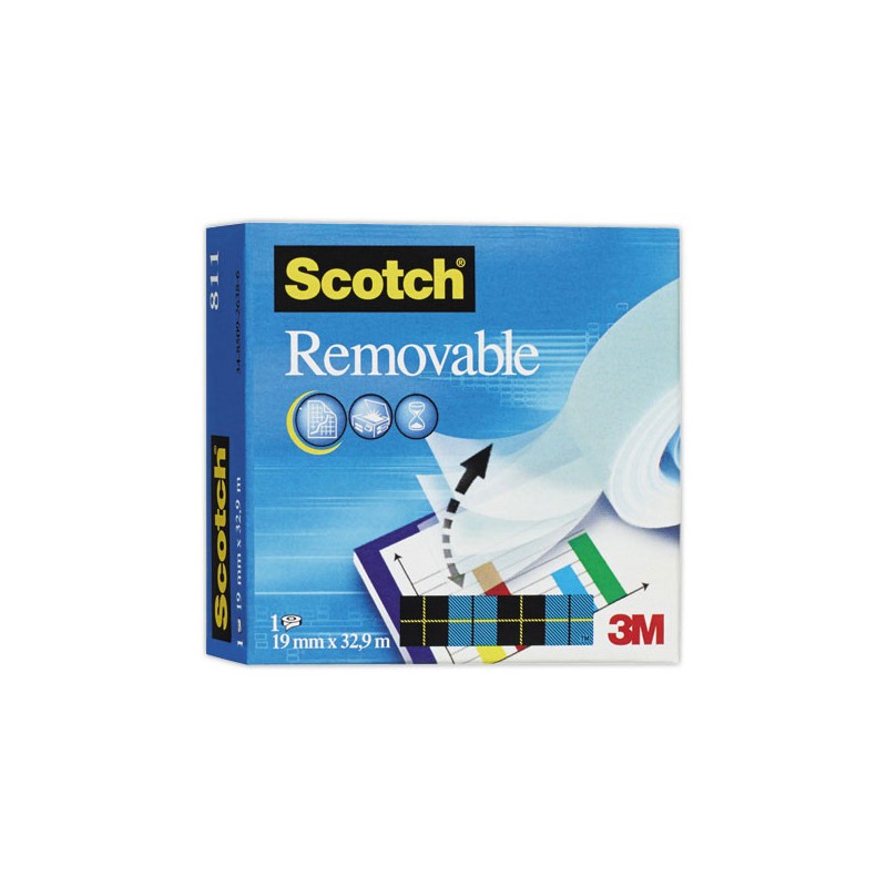 Adhésif repositionnable SCOTCH Magic 811 - 33 m x 19 mm  - Fiducial