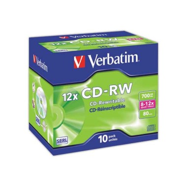 CD-RW VERBATIM Jewel Case 4x-12x  x10 - Fiducial