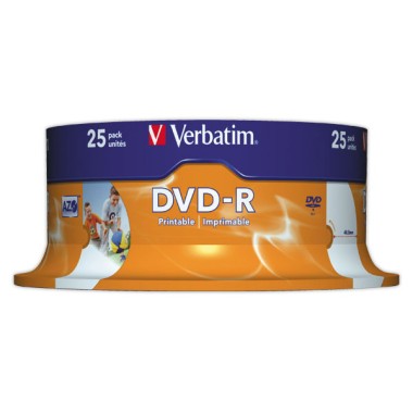 DVD-R Verbatim Imprimables - 16x 4,7 Go  x25 - Fiducial