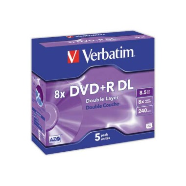 DVD+R Double couche VERBATIM 8X 8,5G  x5 - Fiducial