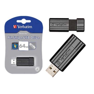 Clé USB 64Go rétractable VERBATIM PinStripe  - Fiducial
