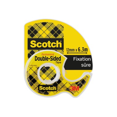 Rouleau d'adhésif double face sur dévidoir - 6 m x 12 mm  - Fiducial