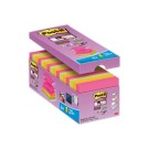 Notes repositionnables ZNotes Super Sticky 76x76 mm Assortis  x16 - Fiducial