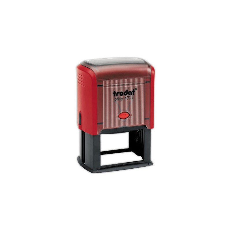 Timbre person.Printy 4927-Boîtier rouge-Encre rouge-60X40mm-10 lig.max  - Fiducial