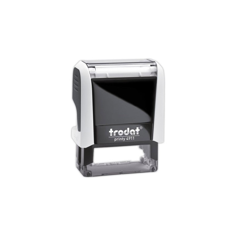 Timbre person.Printy 4911-Boîtier blanc-Encre noire-38X14mm-4 lignes m  - Fiducial