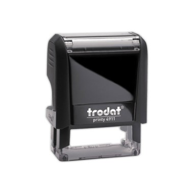 Timbre person.Printy 4911-Boîtier noir-Encre noire-38X14mm-4 lignes m  - Fiducial