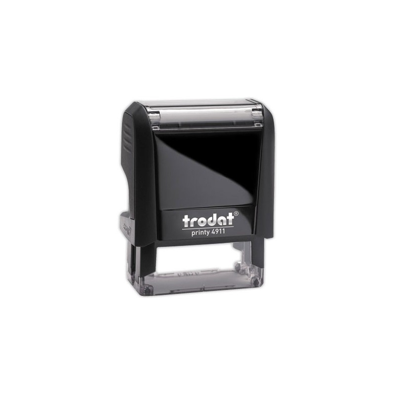 Timbre person.Printy 4911-Boîtier noir-Encre noire-38X14mm-4 lignes m  - Fiducial