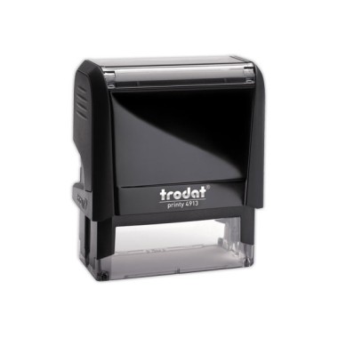 Timbre person.Printy 4913-Boîtier noir-Encre noire-58X22mm-6 lignes m  - Fiducial