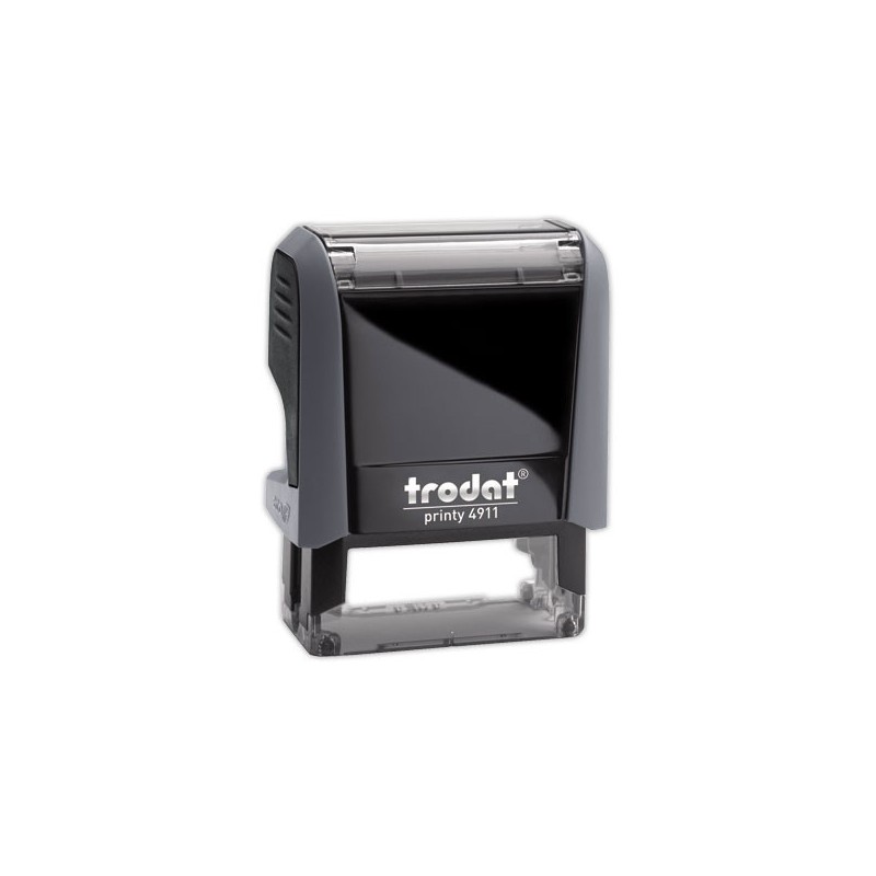 Timbre person.Printy 4911-Boîtier gris-Encre noire-38X14mm-4 lignes m  - Fiducial