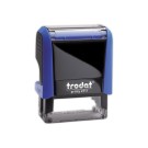 Timbre person.Printy 4911-Boîtier bleu-Encre bleue-38X14mm-4 lignes m  - Fiducial