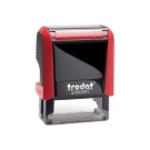 Timbre person.Printy 4911-Boîtier rouge-Encre rouge-38X14mm-4 lignes m  - Fiducial