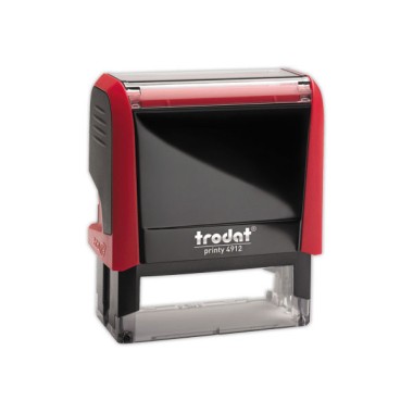 Timbre person.Printy 4912-Boîtier rouge-Encre noire-47X18mm-5 lignes m  - Fiducial