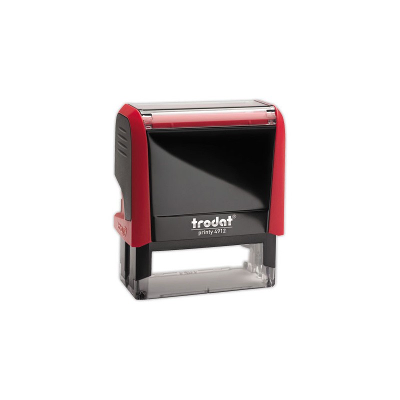 Timbre person.Printy 4912-Boîtier rouge-Encre rouge-47X18mm-5 lignes m  - Fiducial