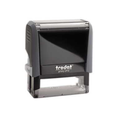 Timbre person.Printy 4912-Boîtier gris-Encre noire-47X18mm-5 lignes m  - Fiducial