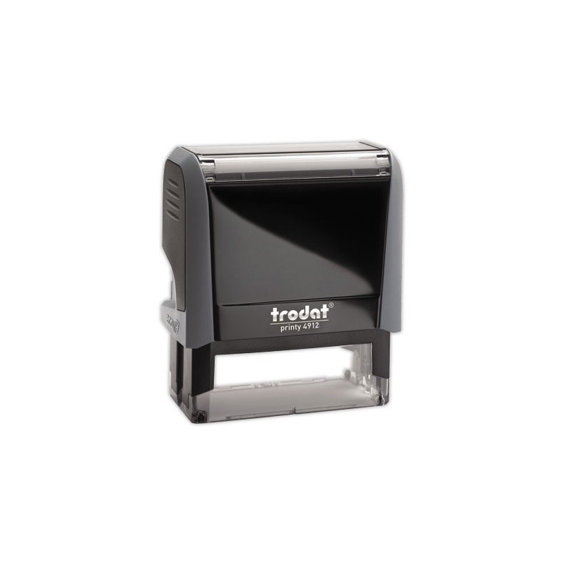Timbre person.Printy 4912-Boîtier gris-Encre noire-47X18mm-5 lignes m  - Fiducial