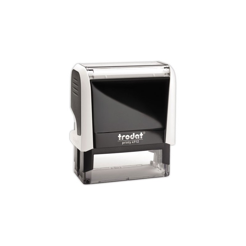 Timbre person.Printy 4912-Boîtier blanc-Encre noire-47X18mm-5 lignes m  - Fiducial