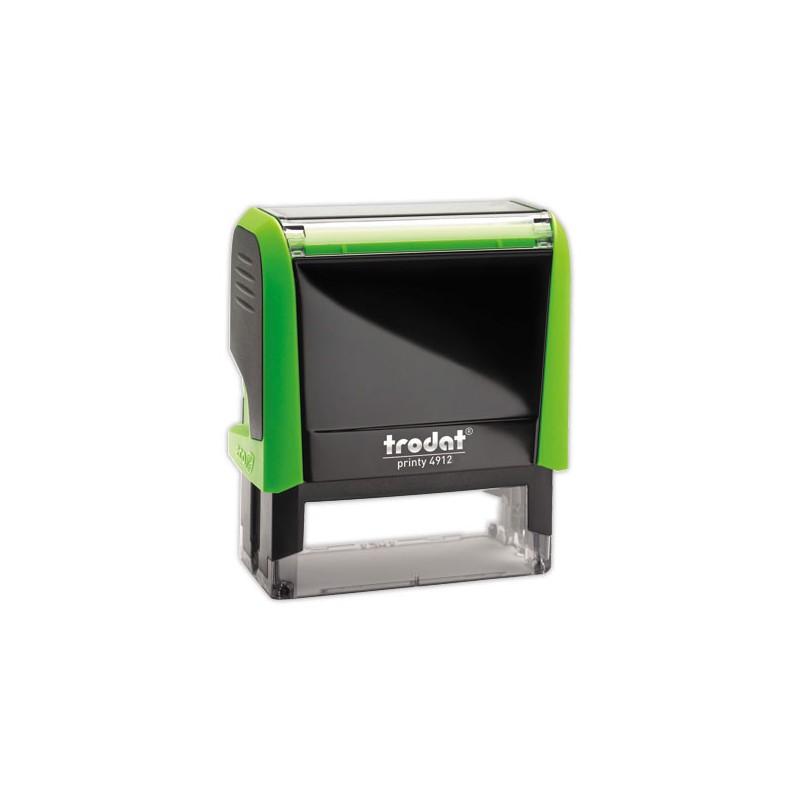 Timbre person.Printy 4912-Boîtier vert-Encre noire-47X18mm-5 lignes m  - Fiducial