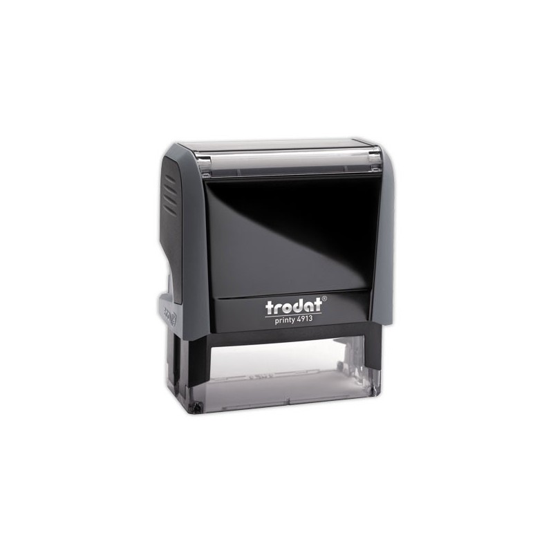 Timbre person.Printy 4913-Boîtier gris-Encre noire-58X22mm-6 lignes m  - Fiducial