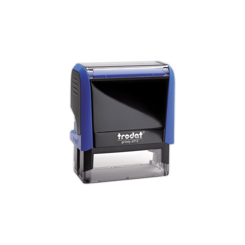 Timbre person.Printy 4913-Boîtier bleu-Encre bleue-58X22mm-6 lignes m  - Fiducial