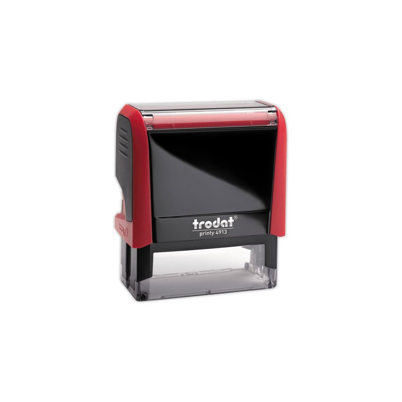 Timbre person.Printy 4913-Boîtier rouge-Encre noire-58X22mm-6 lignes m  - Fiducial