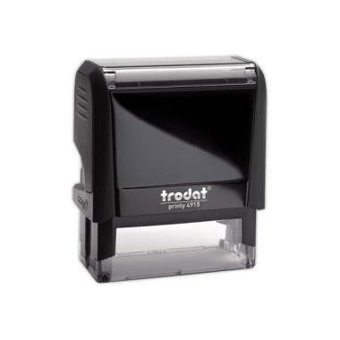 Timbre person.Printy 4915-Boîtier noir-Encre noire-70X25mm-7 lignes m  - Fiducial