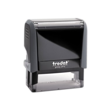 Timbre person.Printy 4914-Boîtier gris-Encre noire-64X26mm-6 lignes m  - Fiducial