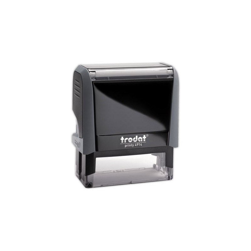 Timbre person.Printy 4914-Boîtier gris-Encre noire-64X26mm-6 lignes m  - Fiducial