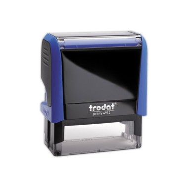 Timbre person.Printy 4914-Boîtier bleu-Encre noire-64X26mm-6 lignes m  - Fiducial